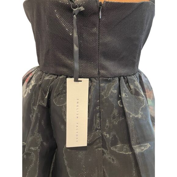 Fun and Flirty English Factory Black Tulle & Organza Shimmer Dress in Size Large - Picture 6 of 7